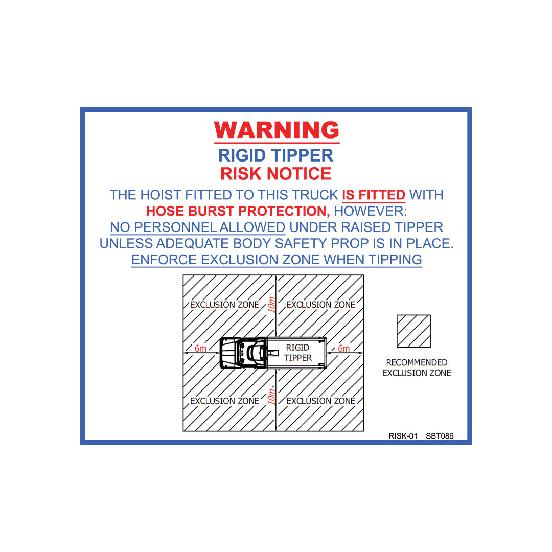 Rigid Exclusion Zone - Burst Protection Decal 